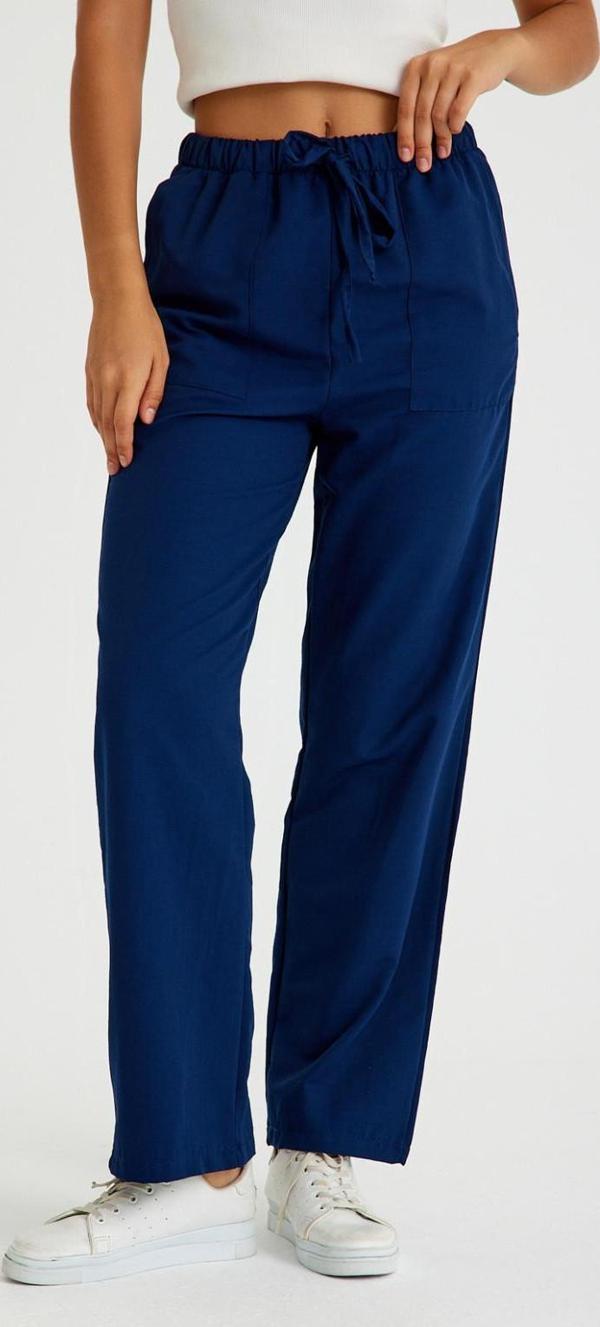 Keten Günlük Pantolon Beli Bağcıklı - Image 1