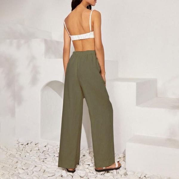 Keten Günlük Pantolon Beli Bağcıklı - Image 1