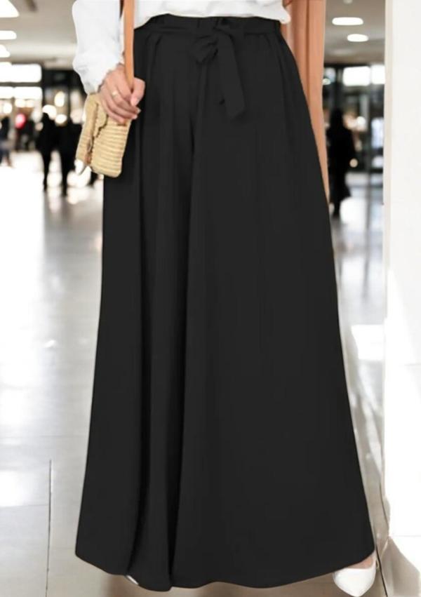 Günlük Kemerli Kadın Keten Pantolon Şalvar - Image 1