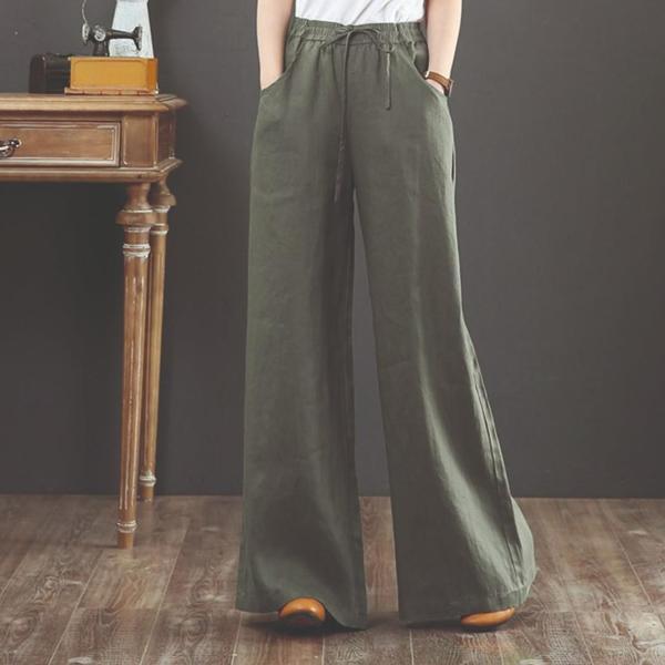 Keten Günlük Pantolon Beli Lastikli Bağcıklı - Image 1