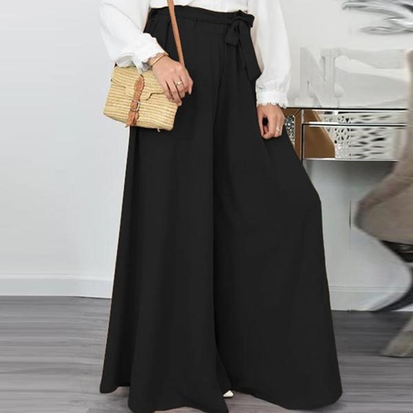 Keten Yazlık Günlük Kemerli Kadın Pantolon Şalvar - Image 1