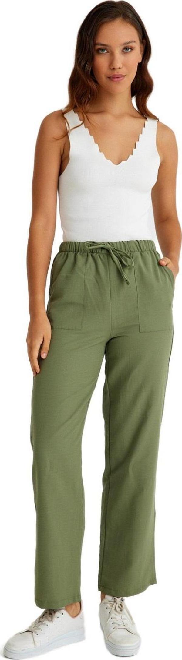 Keten Günlük Pantolon Beli Bağcıklı - Image 1