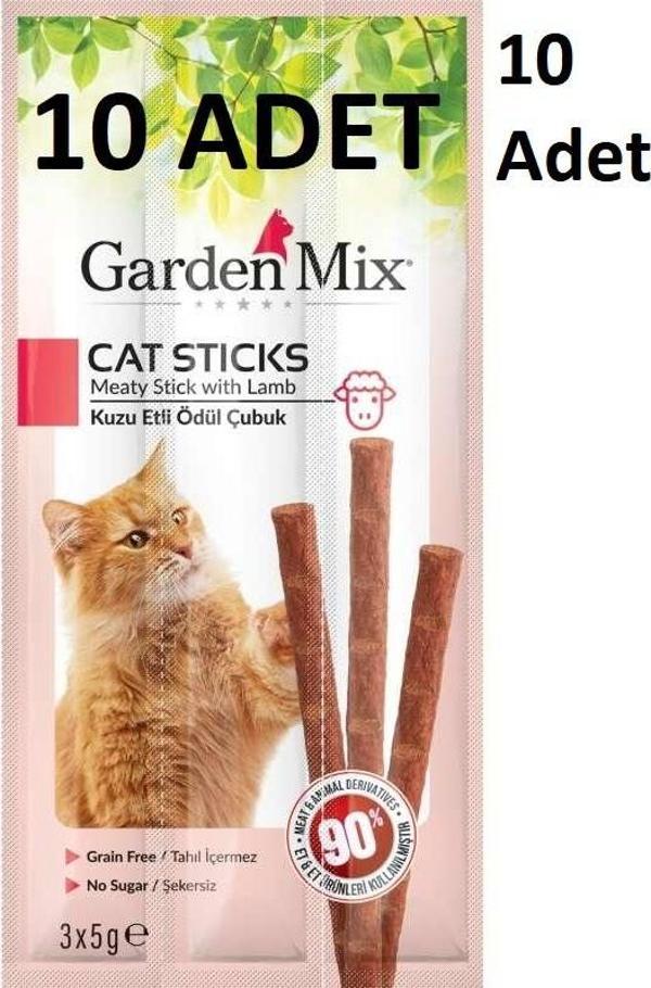 10 Adet Gardenmix Kuzu Etli Kedi Stick Ödül 3*5g Skt: 01/2026 - Image 1