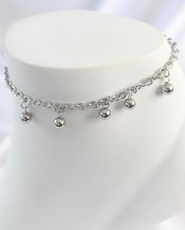 Gümüş Renk Sallantı Topçuk Zincir Model Kadın Halhal - EBJ250412W32673 - Image 1