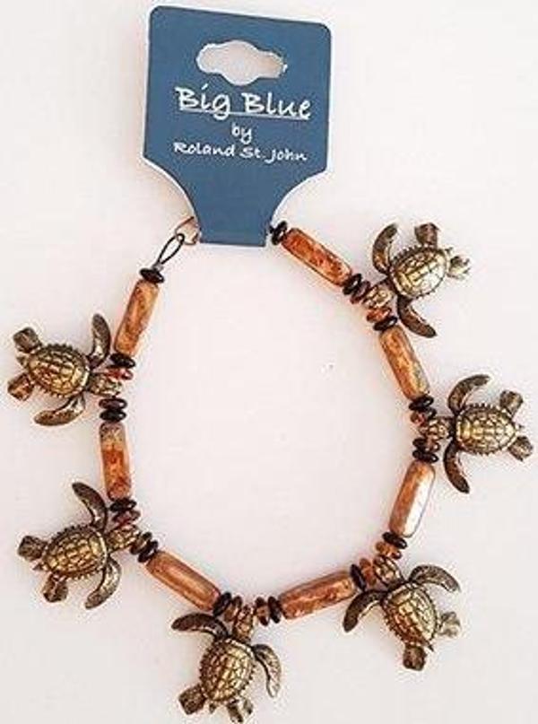 BIG BLUE Takı Bileklik Boncuk Pirinç KAPLUMBAĞA Kahverengi - Image 1