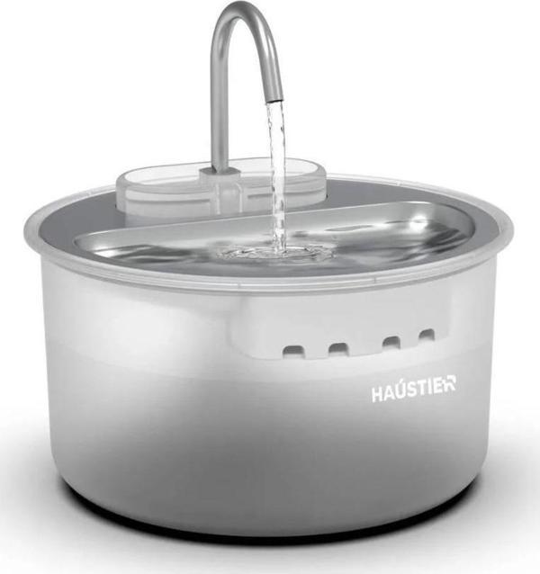 Haustier WF009LS Otomatik Kedi Su Sebili,kedi Su Çeşmesi, Su Pınarı 3.5lt Geniş Hazne, Çelik Tabla, Ultra Sessiz, Bpa Içermez - Image 1