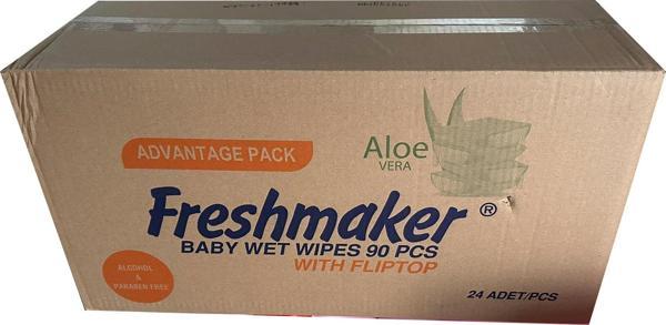 Freshmaker Islak Havlu Mendil - Alkolsüz - pH Dengelenmiş - Çiçeksi Kokular - 90 Adetlik 24 Paket - Image 1