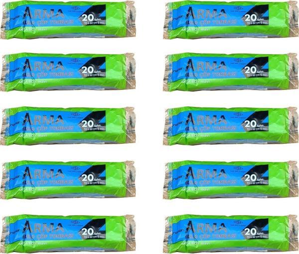 Arma Mavi Orta Boy 55 x 60 Cm. - 30 Litre Çöp Torbası Poşeti - 20 Adetlik 10 Rulo - Image 1
