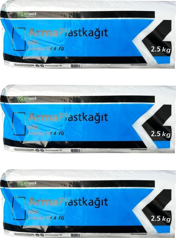 Arma Plastik Kağıt Düz Tabaka Şeffaf Poşet Naylon - 50 x 70 Cm. - 2.5 Kg.lık 3 Paket  - Image 1