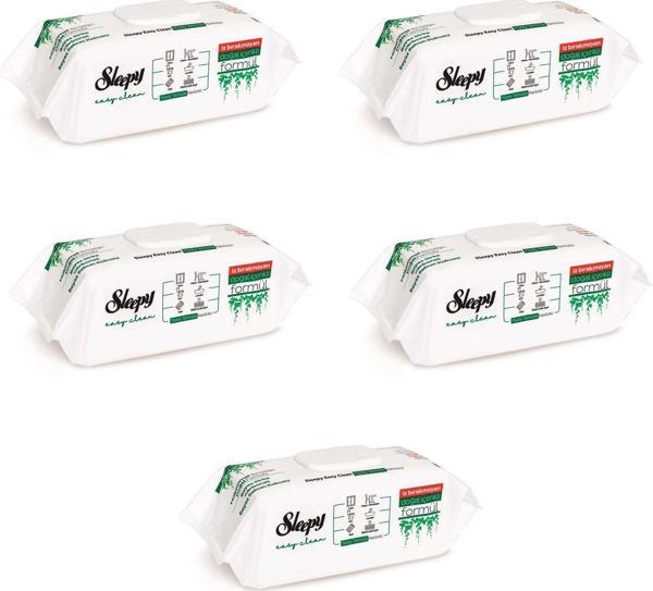 Sleepy Easy Clean Sirke Karbonat Beyaz Sabun Katkılı Yüzey Temizlik Islak Havlusu - 100'lü 5 Paket - Image 1