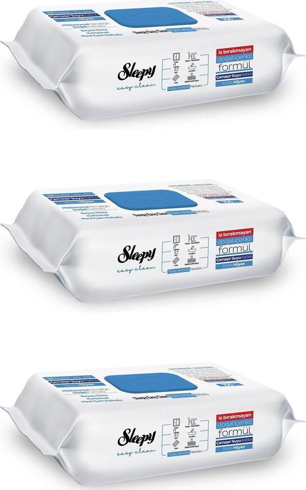 Sleepy Easy Clean Sirke Karbonat Çamaşır Suyu Katkılı Yüzey Temizlik Islak Havlusu - 100'lü 3 Paket - Image 1