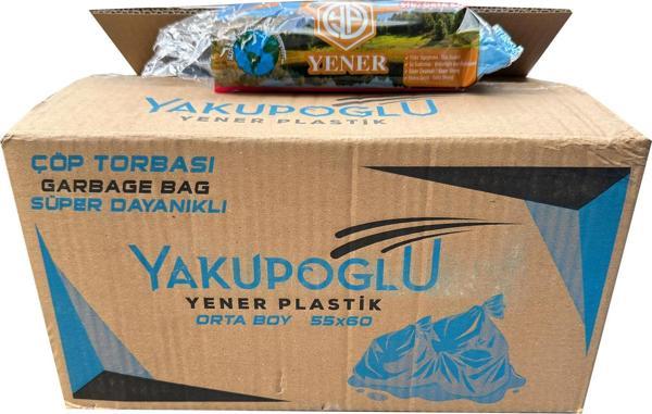 Yener Mavi Orta Boy Çöp Torbası Poşeti - 2 Kat - 55x60 Cm. - 20 Adetlik 50 Rulo / Koli - Image 1