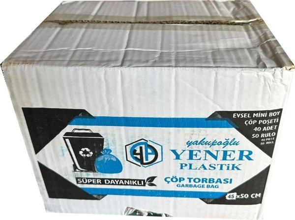 Yener Mini Küçük Boy Çöp Torbası Poşeti - 2 Kat - Beyaz - 10 Litre - 40x50 Cm. - 40 Adetlik 50 Rulo - Image 1