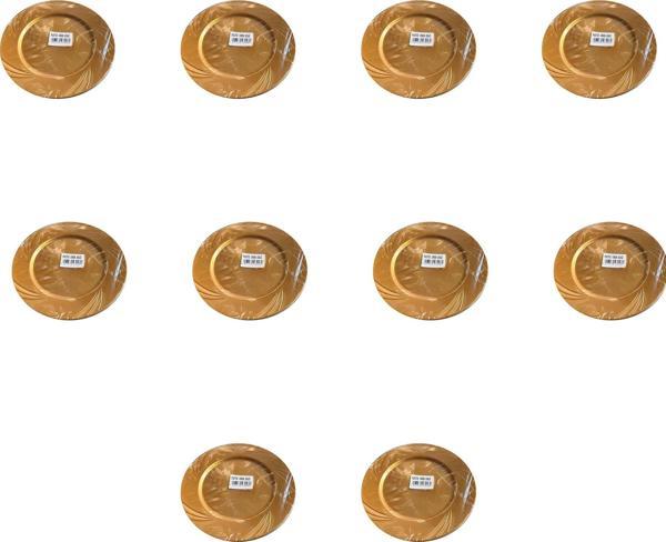 Kullan At Parti Davet Sunum Servis Plastik Sert Mika Tabak - 26 Cm. - Altın - 6 Adetlik 10 Paket - Image 1