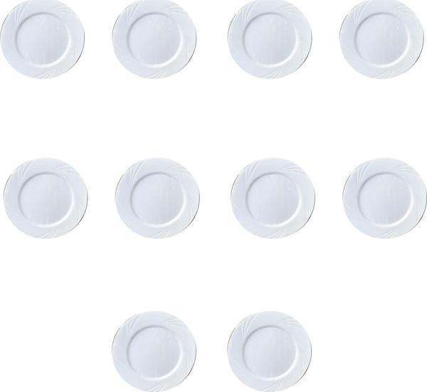 Kullan At Parti Davet Sunum Servis Plastik Sert Mika Tabak - 26 Cm. - Beyaz - 6 Adetlik 10 Paket - Image 1