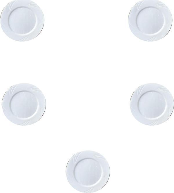 Kullan At Parti Davet Sunum Servis Plastik Sert Mika Tabak - 26 Cm. - Beyaz - 6 Adetlik 5 Paket - Image 1