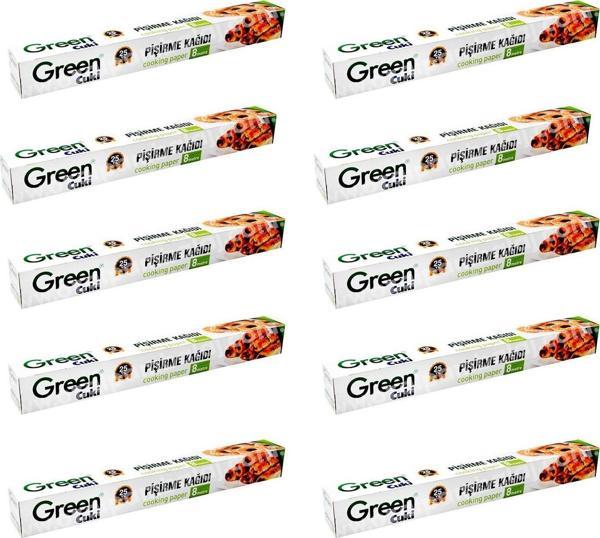 Green Cuki Yağlı Fırın Tepsi Pişirme Kızartma Kağıdı - 8 Metre - 10 Kutu - Image 1