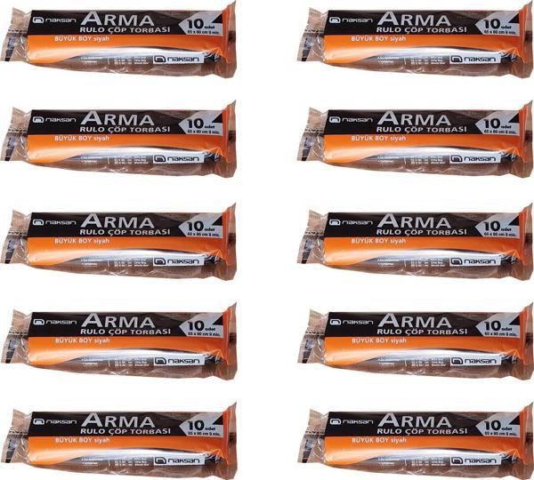 Arma Standart Büyük Boy 50 Litre Çöp Torbası Poşeti / 65 x 80 Cm - Siyah - 10 Adetlik 10 Rulo - Image 1