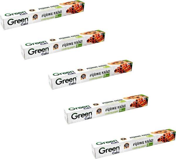 Green Cuki Yağlı Fırın Tepsi Pişirme Kızartma Kağıdı - 8 Metre -5 Kutu - Image 1