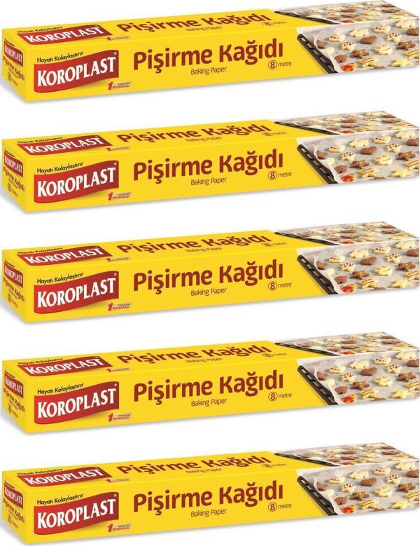 Koroplast Yağlı Fırın Tepsi Pişirme Kızartma Kağıdı - Kesimsiz - 8 Metre - 5 Kutu - Image 1