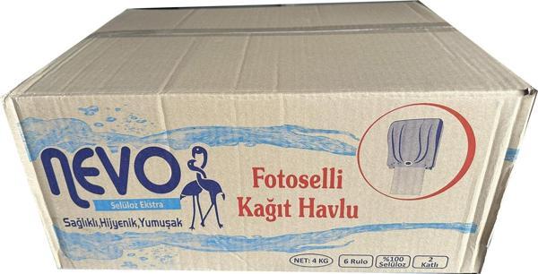 Nevo Hareketli Rulo Kağıt Havlu - Makine Havlusu - 4 Kg. - 21 Cm. - 2 Kat - 6'lı Koli - Image 1