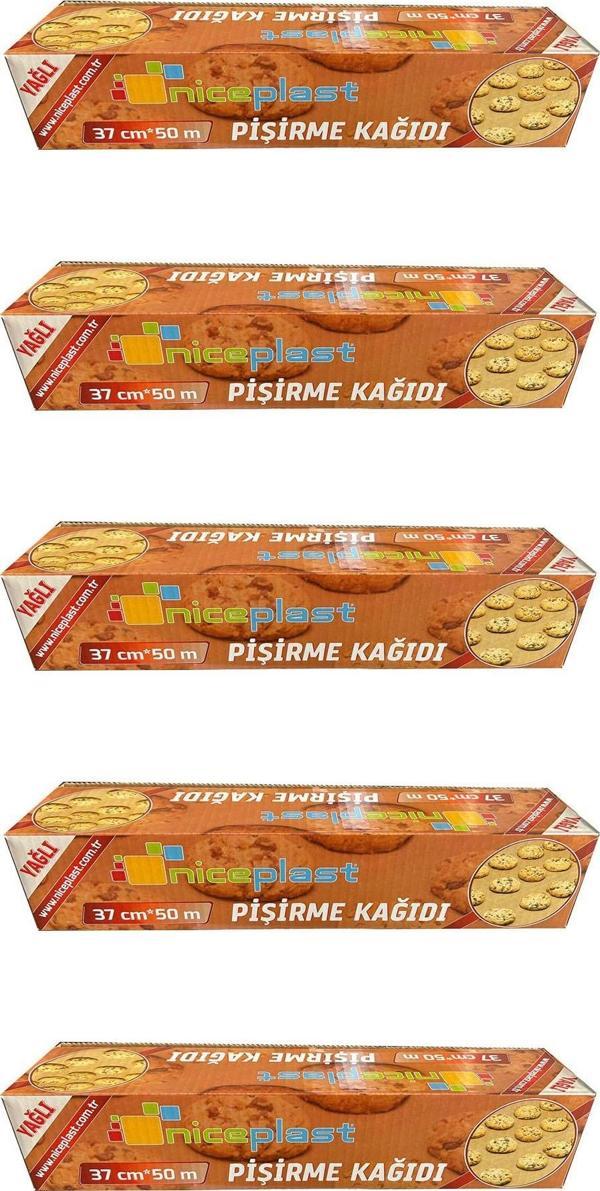 Niceplast Kesimsiz Yağlı Fırın Pişirme Kağıdı - 37 Cm. x 50 Metre - 5 Paket - Image 1