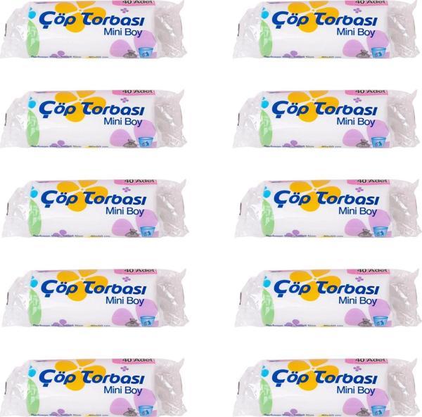 Canhome Beyaz Mini Küçük Boy 40x50 Cm. 30 Litre Çöp Torbası Poşeti - 40 Adetlik 10 Rulo - Image 1