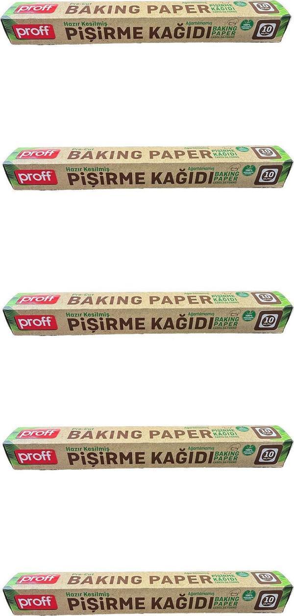 Proff Ağartılmış Doğal Kesimli Yağlı Fırın Pişirme Kızartma Kağıdı - 42x37 Cm. - 10 Adetlik 5 Kutu - Image 1