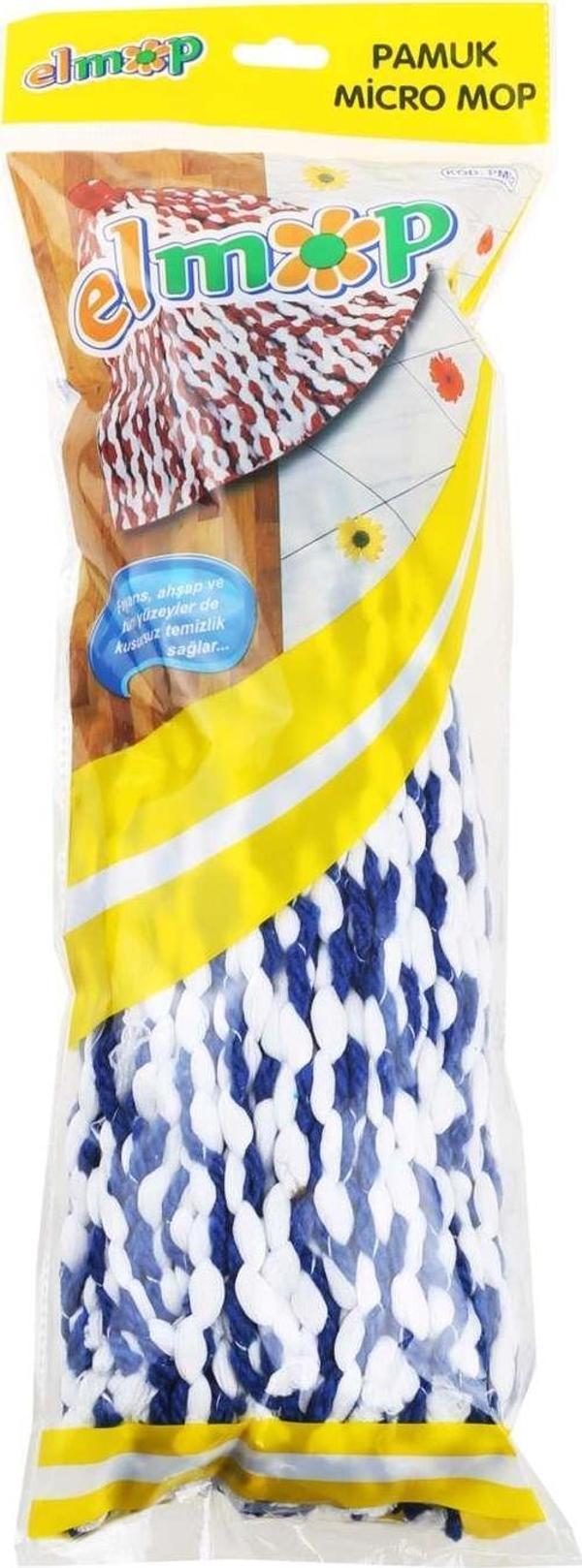 Elmop PM02 Yedek Islak Vidalı Mop Paspas Püskül Ucu - Pamuklu Mikrofiber İpli Mop Yedeği Başlığı - Image 1