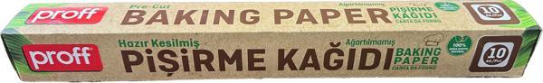 Proff Ağartılmış Doğal Kesimli Yağlı Fırın Pişirme Kızartma Kağıdı - 42x37 Cm. - 10 Yaprak -1 Kutu - Image 1
