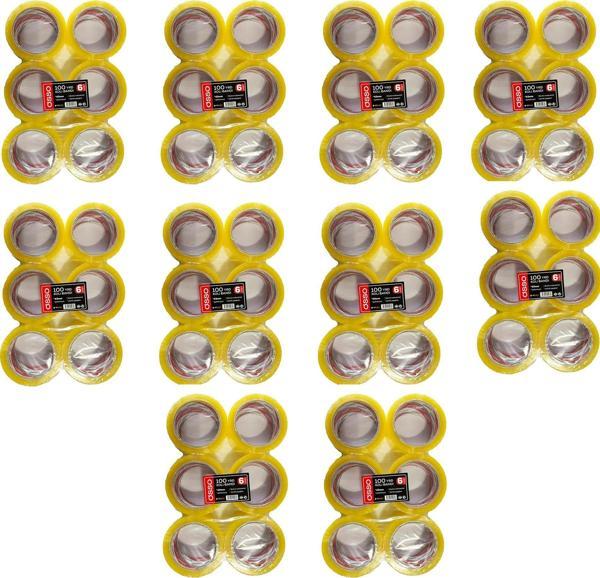 Osso Şeffaf Bant Ambalaj Koli Bandı - 100 YRD / 91.44 Metre - 43 mm - 6 Adetlik 10 Paket - Image 1