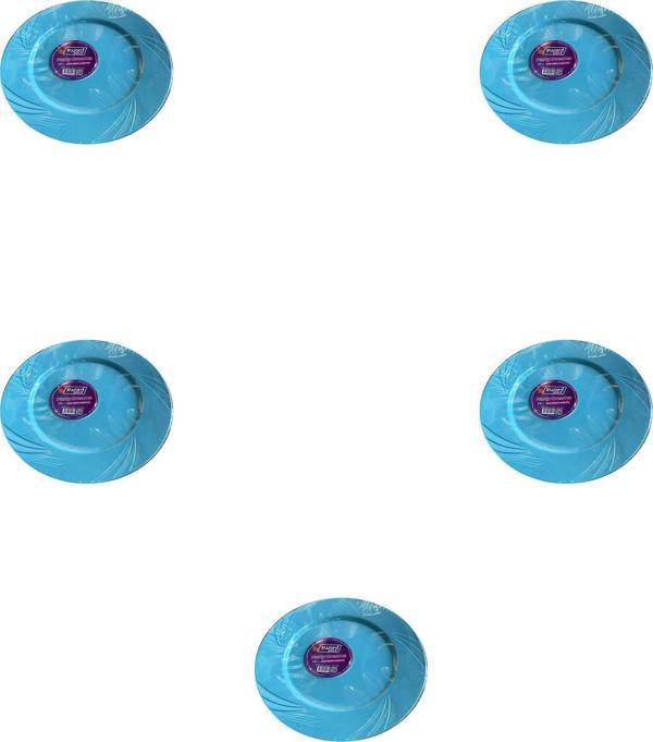 Kullan At Parti Davet Sunum Servis Plastik Sert Mika Tabak - 26 Cm. - Turkuaz - 6 Adetlik 5 Paket - Image 1