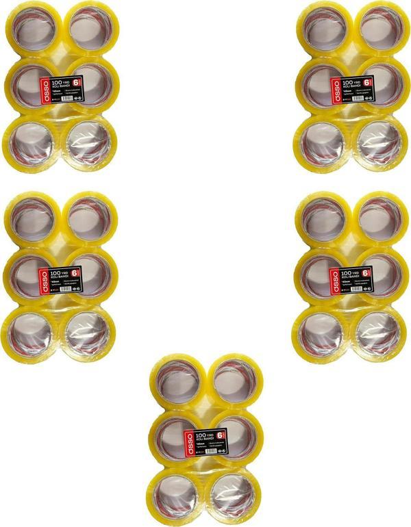 Osso Şeffaf Bant Ambalaj Koli Bandı - 100 YRD / 91.44 Metre - 43 mm - 6 Adetlik 5 Paket - Image 1