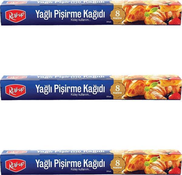 Roll-Up Yağlı Fırın Tepsi Pişirme Kızartma Kağıdı - 8 Metre - 3 Kutu - Image 1