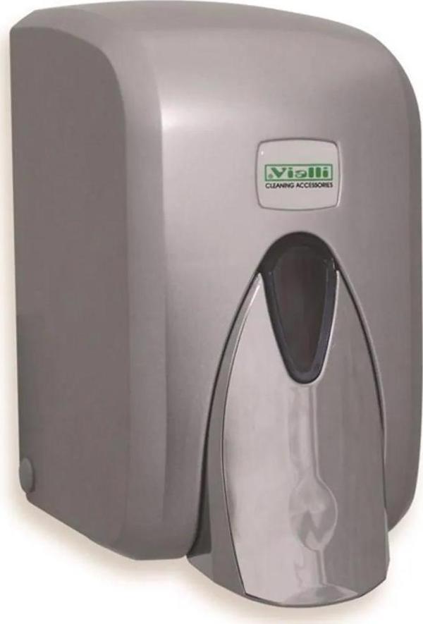 Vialli S5C 500 Gr. Krom Görünümlü Hazneli Sıvı Sabunluk - Sıvı Sabun Dispenseri Aparatı - Image 1