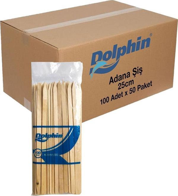 Dolphin Bambu Ahşap Adana Çöp Şiş - 24 Cm. - 100 lü 50 Paket / Koli - Image 1
