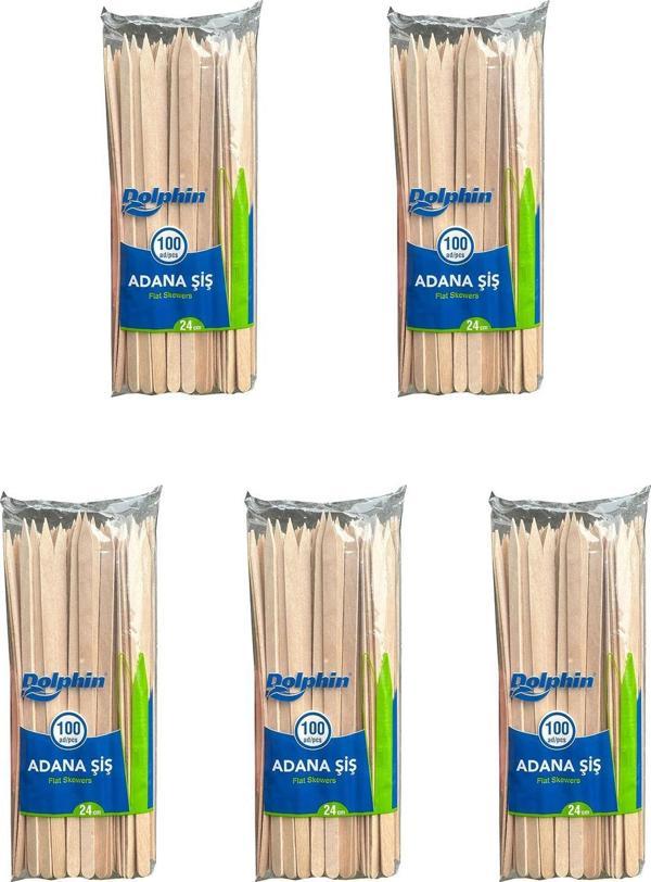 Dolphin Bambu Ahşap Adana Çöp Şiş - 24 Cm. - 100'lü 5 Paket - Image 1
