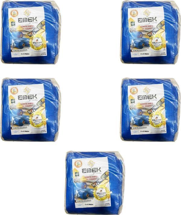 Emek Çadır Kumaşı Branda Tente UV Güneşlik Gölgelik Koruma Yağmur Su Geçirmez - 2x6 Metre - 5 Paket - Image 1