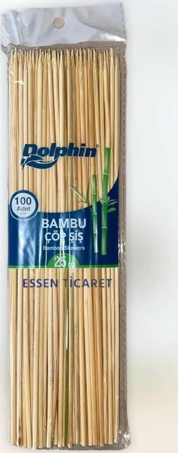 Dolphin Bambu Ahşap Çöp Şiş - 25 Cm. - 100 lü Paket - Image 1
