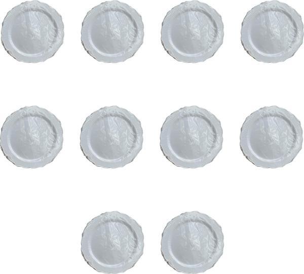 Parti Davet Piknik Doğum Günü Sert Plastik Mika Tabak - Beyaz - 18 Cm. - 6'lı 10 Paket - Image 1