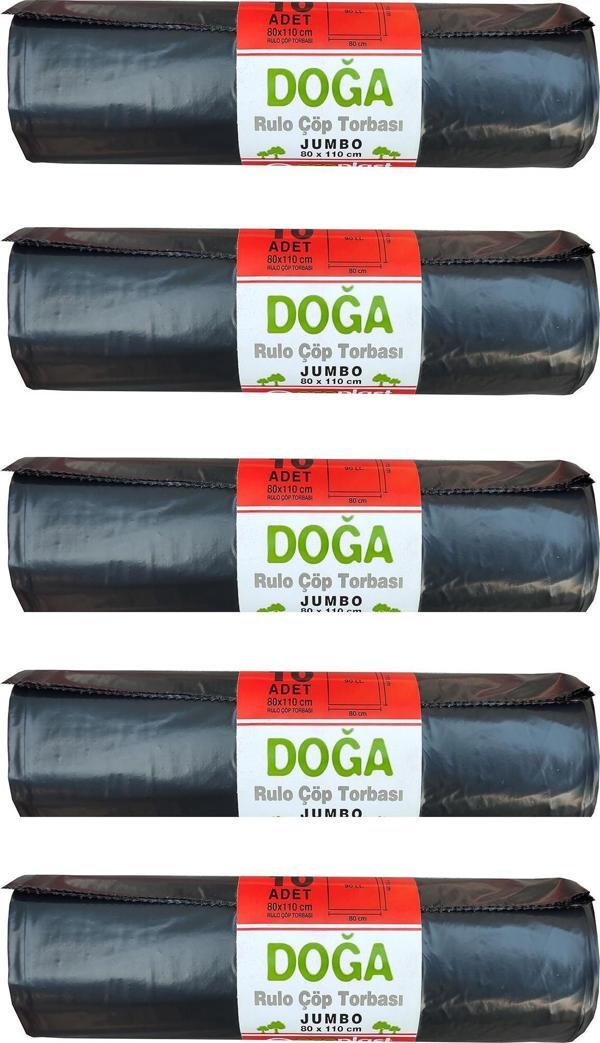 Ecoplast Battal Boy Çöp Torbası Poşeti - 500 Gr. - 90 Litre - 80 x 110 Cm / 10 Adetlik 5 Rulo - Image 1