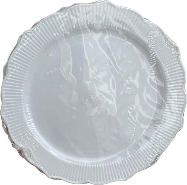 Parti Davet Piknik Doğum Günü Sert Plastik Mika Tabak - Beyaz - 18 Cm. - 6'lı Paket - Image 1