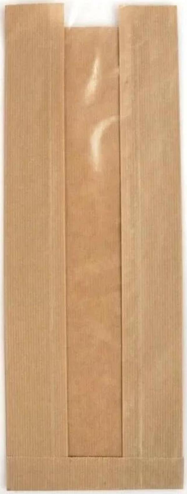 Pencereli Şemua Çizgili Baget Ekmek Fırın Kese Kağıdı - Orta boy -15x33 Cm. -5 Kg - Ort. 800 Ad - Image 1