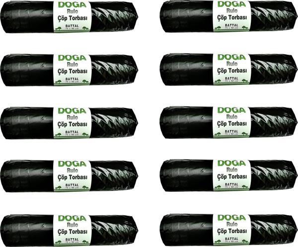 Ecoplast Battal Boy Siyah Çöp Torbası Poşeti - 300 Gr. - 75 x 90 Cm / 10 Adetlik 10 Rulo - Image 1