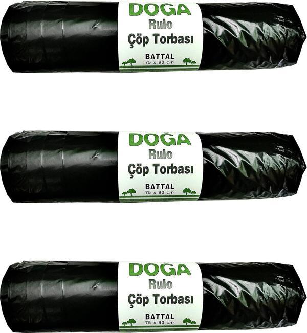 Ecoplast Battal Boy Siyah Çöp Torbası Poşeti - 300 Gr. - 75 x 90 Cm / 10 Adetlik 3 Rulo - Image 1
