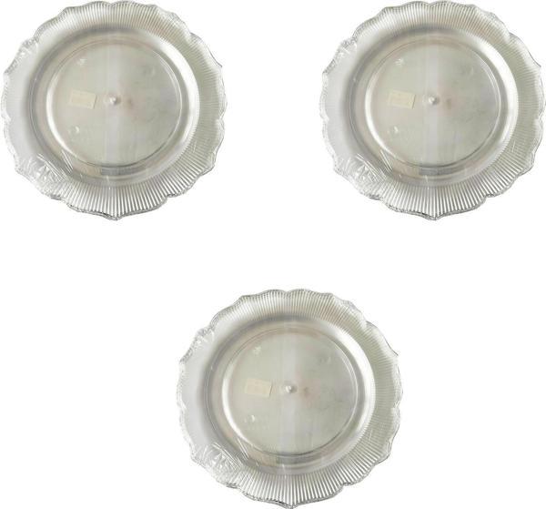 Plastik Sert Mika Şeffaf Tabak - Parti Sunum Yemek Tabağı - Yuvarlak - 26 Cm. - 6 Adetlik 3 Paket - Image 1