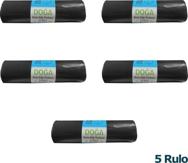 Ecoplast Jumbo Boy Siyah Çöp Torbası Poşeti - 300 Gr. - 90 Litre - 80 x 110 Cm / 10 Adetlik 5 Rulo - Image 1