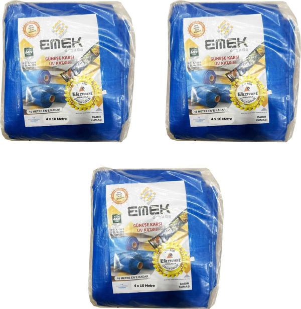 Emek Çadır Kumaşı Branda Tente UV Güneşlik Gölgelik Koruma Yağmur Su Geçirmez - 4x10 Metre - 3 Paket - Image 1
