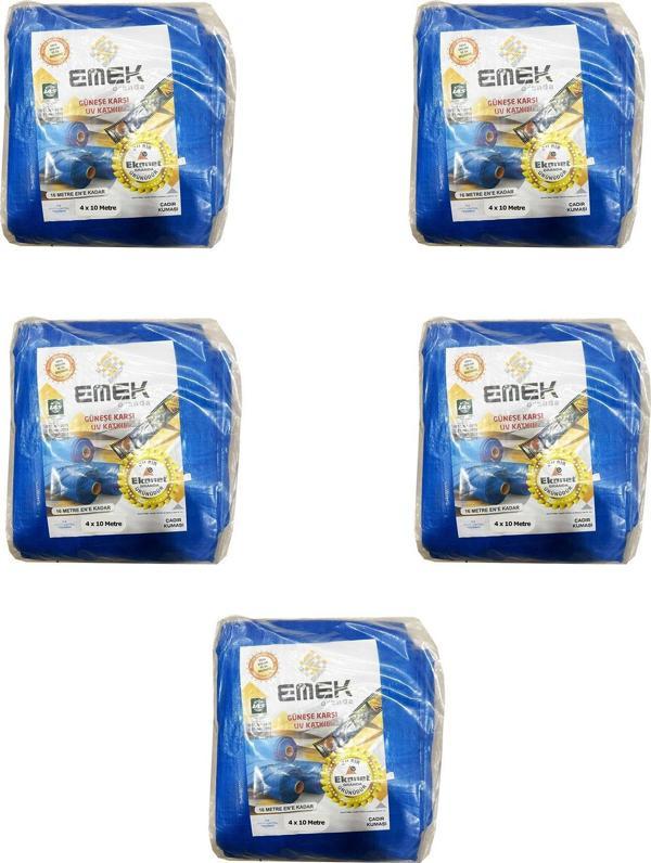 Emek Çadır Kumaşı Branda Tente UV Güneşlik Gölgelik Koruma Yağmur Su Geçirmez - 4x10 Metre - 5 Paket - Image 1