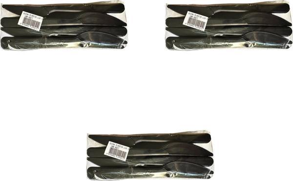 Siyah Plastik Bıçak - Parti Davet Piknik Yemek Bıçağı - 18 Cm. - 100'lü 3 Paket - Image 1